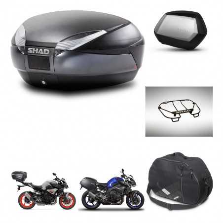 SHAD Maletas laterales + baul trasero accesorios herraje 3p montaje SH48 DARK GREY PREMIUM SC SH35 KIT-272212