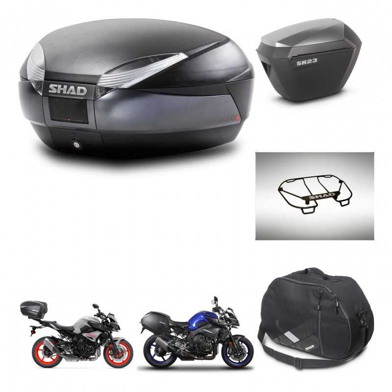 SHAD Side cases + rear trunk + accessories + 3p hardware + mounting hardware SH48 DARK GREY PREMIUM SH23 ALU KIT-272213