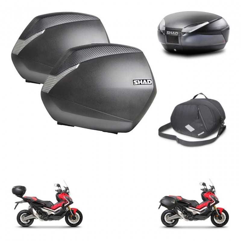 SHAD Baul trasero + maletas laterales bolsa interna herraje 3p montaje SH36 SH 36 SH48 DARK GREY PREMIUM KIT-272223