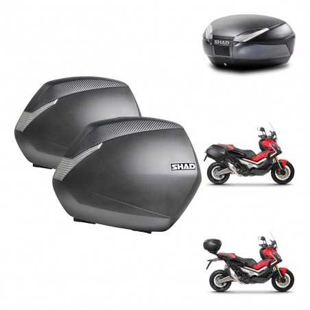SHAD Baul trasero + maletas laterales herraje 3p montaje SH36 SH 36 SH48 DARK GREY PREMIUM KIT-272224