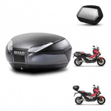 SHAD Side cases + rear trunk + 3p hardware + mounting hardware SH48 DARK GREY PREMIUM SC SH35 PREMIUM KIT-272230