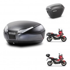 SHAD Maletas laterales + baul trasero herraje 3p montaje SH48 DARK GREY PREMIUM SH23 ALU KIT-272231