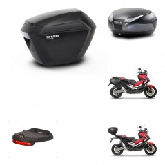 SHAD Baul trasero + maletas laterales herraje 3p montaje luz de freno SH23 SH48 DARK GREY PREMIUM KIT-272234