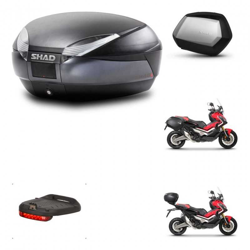 SHAD Side cases + rear trunk + 3p hardware + mounting hardware + brake light SH48 DARK GREY PREMIUM SC SH35 PREMIUM KIT-272239