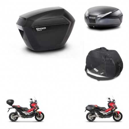 SHAD Baul trasero + maletas laterales bolsa interna herraje 3p montaje SH23 SH48 DARK GREY PREMIUM KIT-272243