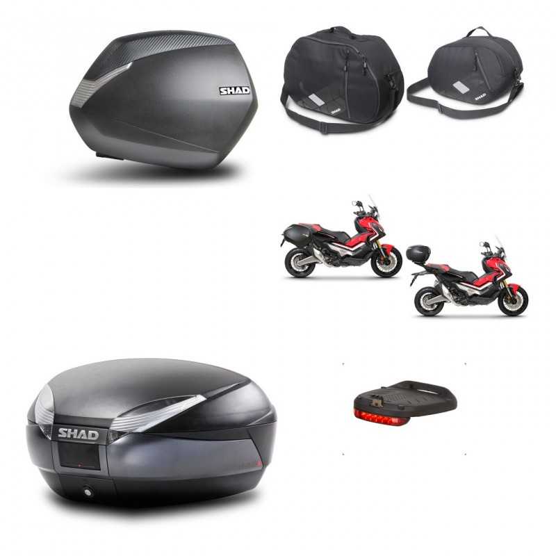 SHAD Baul trasero + maletas laterales accesorios herraje 3p montaje SH36 SH 36 SH48 DARK GREY PREMIUM KIT-272250