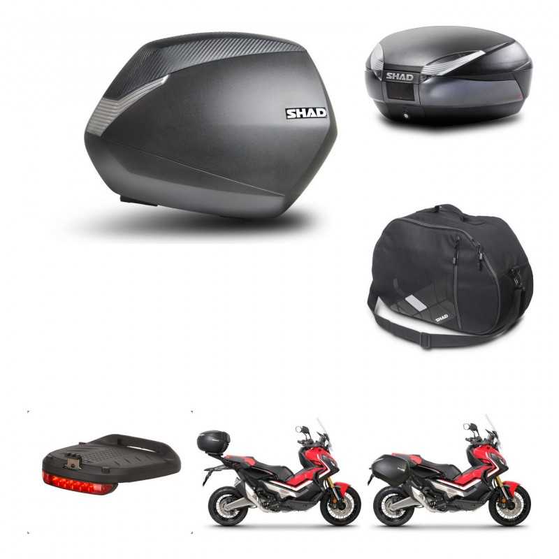 SHAD Baul trasero + maletas laterales accesorios herraje 3p montaje SH36 SH 36 SH48 DARK GREY PREMIUM KIT-272251