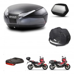 SHAD Maletas laterales + baul trasero accesorios herraje 3p montaje SH48 DARK GREY PREMIUM SC SH35 KIT-272257