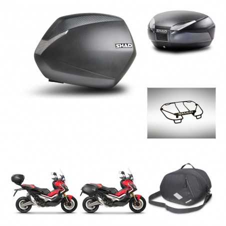 SHAD Baul trasero + maletas laterales accesorios herraje 3p montaje SH36 SH 36 SH48 DARK GREY PREMIUM KIT-272259