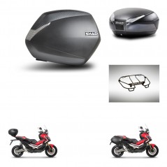 SHAD Baul trasero + maletas laterales parrilla portabultos superior herraje 3p montaje SH36 SH 36 SH48 DARK GREY PREMIUM KIT-272