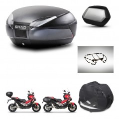 SHAD Maletas laterales + baul trasero accesorios herraje 3p montaje SH48 DARK GREY PREMIUM SC SH35 KIT-272284