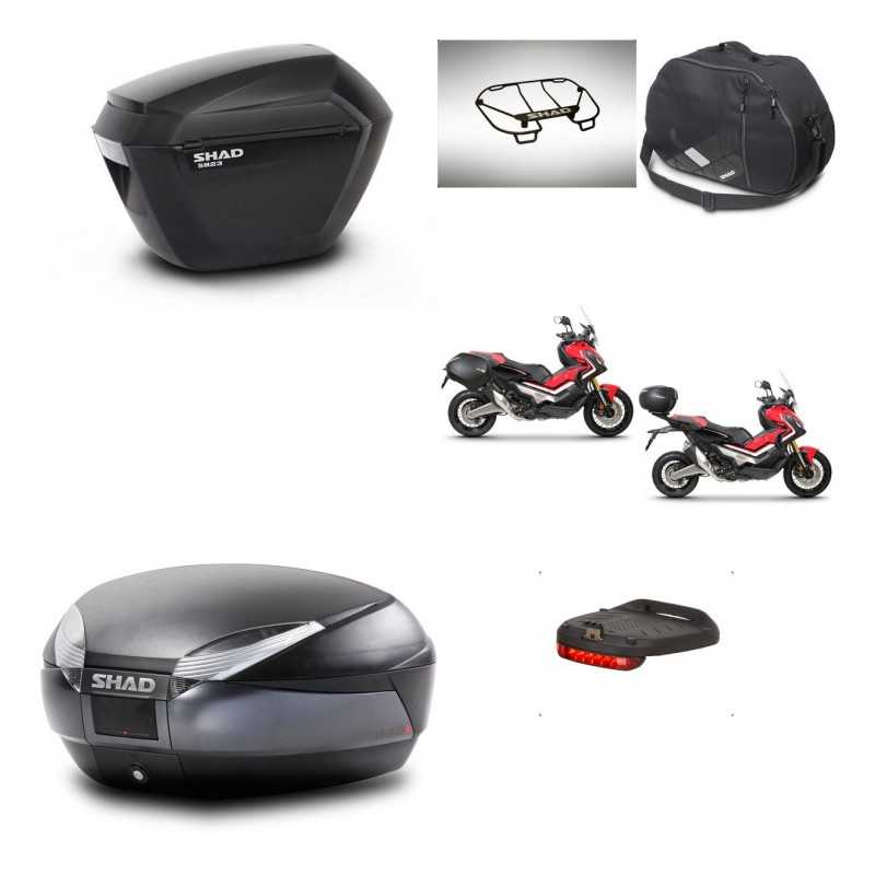 SHAD Rear trunk + side cases + accessories + 3p hardware + mounting hardware SH23 SH48 DARK GREY PREMIUM KIT-272288