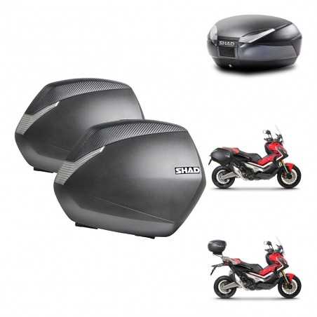 SHAD Baul trasero + maletas laterales herraje 3p montaje SH36 SH 36 SH48 DARK GREY PREMIUM KIT-272296