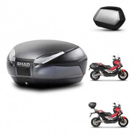 SHAD Side cases + rear trunk + 3p hardware + mounting hardware SH48 DARK GREY PREMIUM SC SH35 PREMIUM KIT-272302