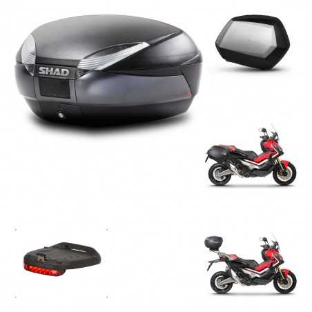 SHAD Side cases + rear trunk + 3p hardware + mounting hardware + brake light SH48 DARK GREY PREMIUM SC SH35 PREMIUM KIT-272311