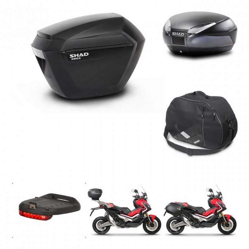 SHAD Baul trasero + maletas laterales accesorios herraje 3p montaje SH23 SH48 DARK GREY PREMIUM KIT-272324