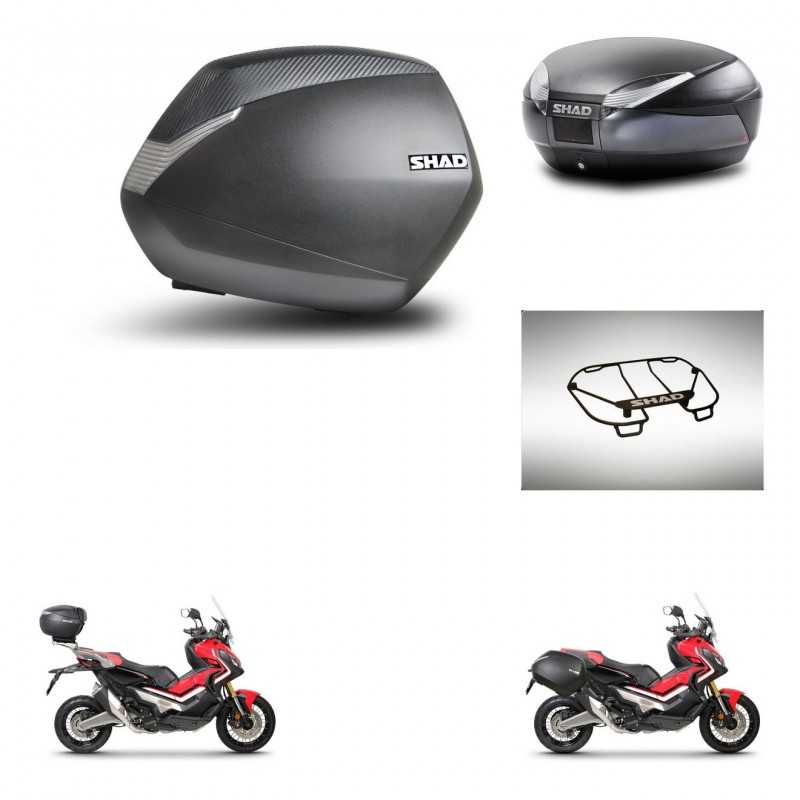 SHAD Rear trunk + side cases + upper rack rack + 3p hardware + mounting hardware SH36 SH 36 SH48 DARK GREY PREMIUM KIT-272332