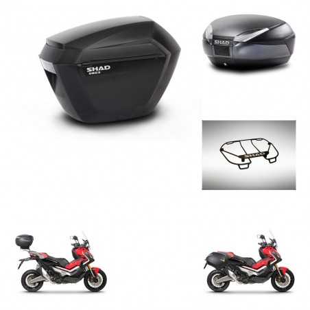 SHAD Rear trunk + side cases + upper rack rack + 3p hardware + mounting hardware SH23 SH48 DARK GREY PREMIUM KIT-272333