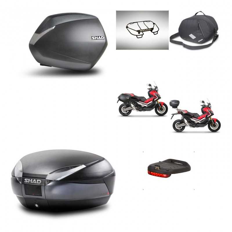 SHAD Baul trasero + maletas laterales accesorios herraje 3p montaje SH36 SH 36 SH48 DARK GREY PREMIUM KIT-272340