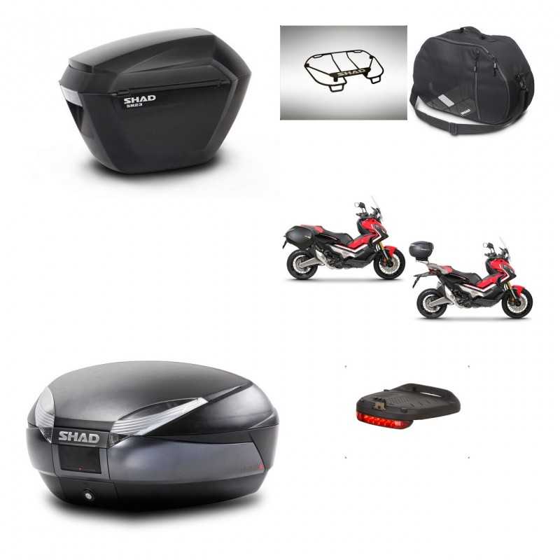 SHAD Rear trunk + side cases + accessories + 3p hardware + mounting hardware SH23 SH48 DARK GREY PREMIUM KIT-272360