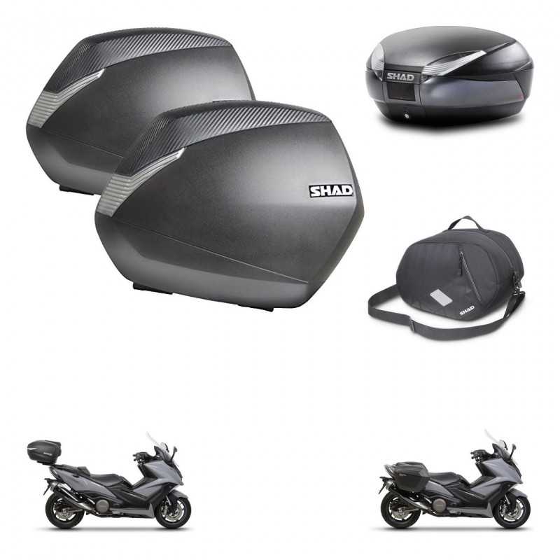 SHAD Baul trasero + maletas laterales bolsa interna herraje 3p montaje SH36 SH 36 SH48 DARK GREY PREMIUM KIT-272367