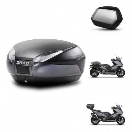 SHAD Maletas laterales + baul trasero herraje 3p montaje SH48 DARK GREY PREMIUM SC SH35 KIT-272374