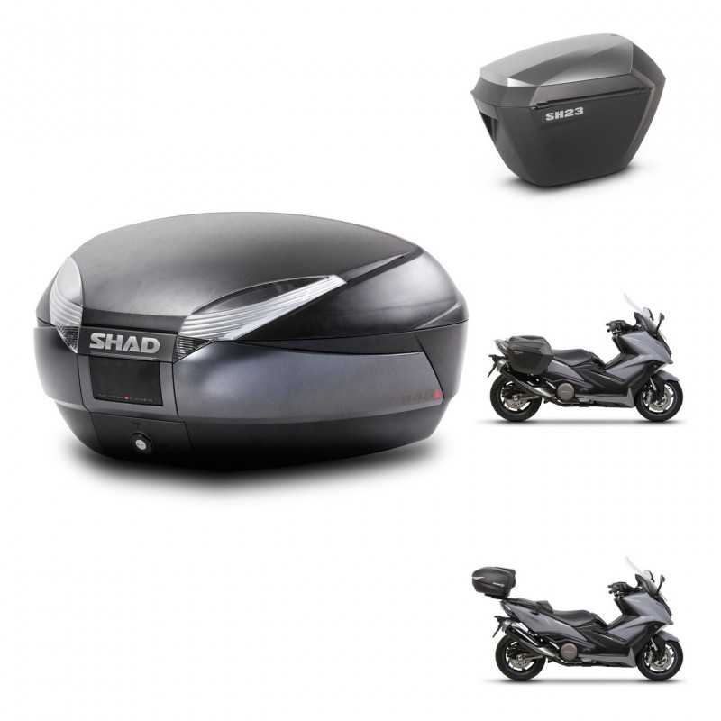 SHAD Side cases + rear trunk + 3p hardware + mounting hardware SH48 DARK GREY PREMIUM SH23 ALU KIT-272375