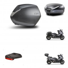 SHAD Baul trasero + maletas laterales herraje 3p montaje luz de freno SH36 SH 36 SH48 DARK GREY PREMIUM KIT-272377