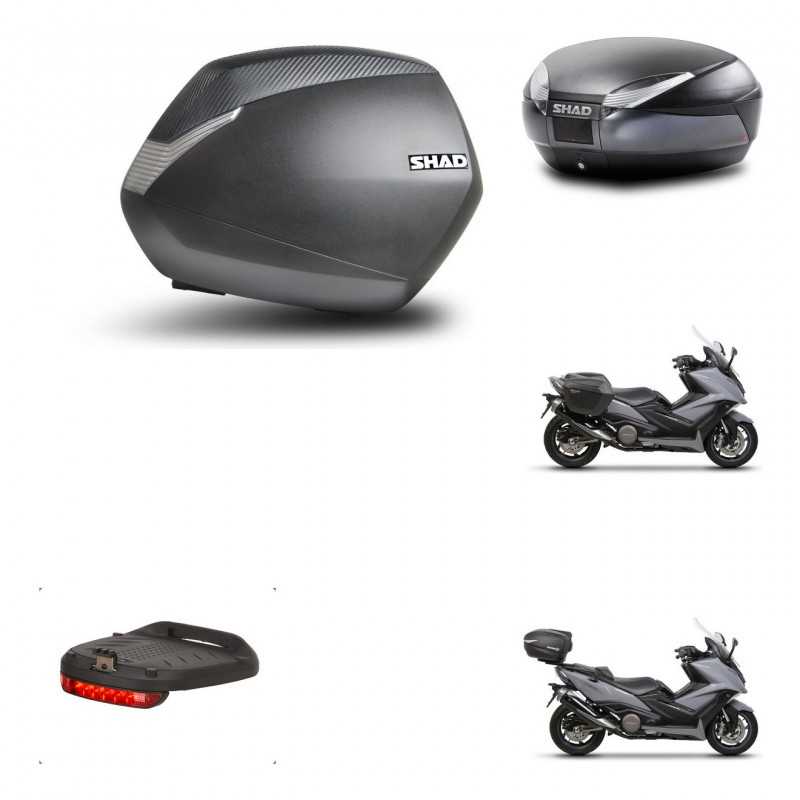 SHAD Rear trunk + side cases + 3p hardware + mounting hardware + brake light SH36 SH 36 SH48 DARK GREY PREMIUM KIT-272377