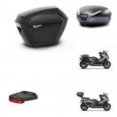 SHAD Baul trasero + maletas laterales herraje 3p montaje luz de freno SH23 SH48 DARK GREY PREMIUM KIT-272378