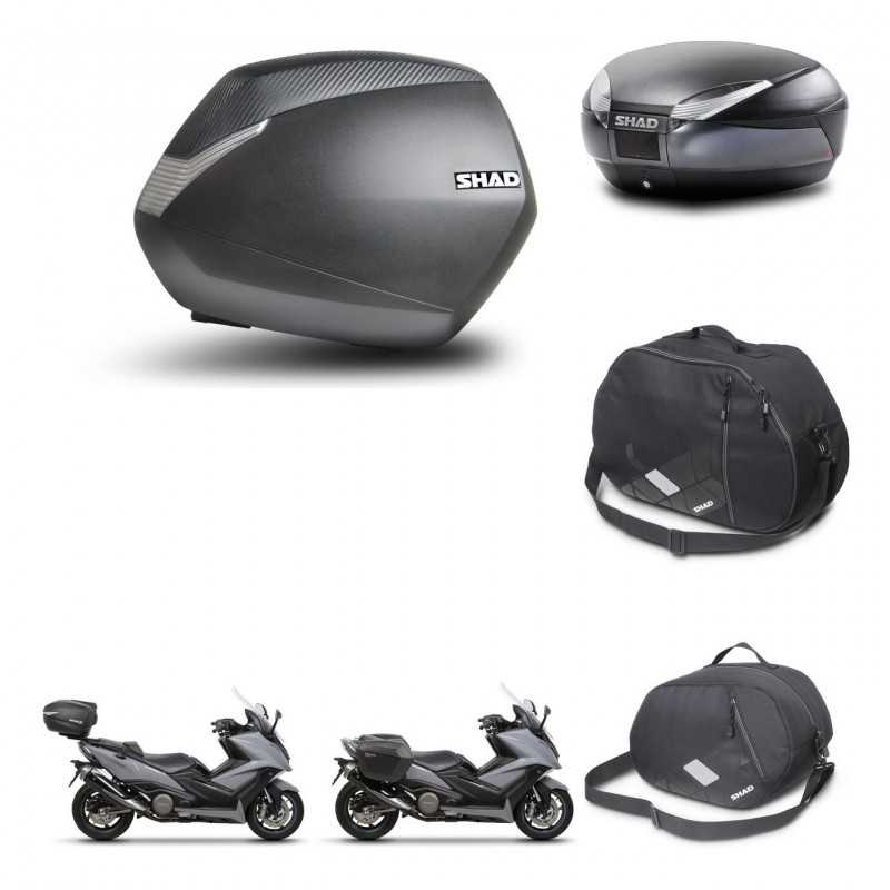 SHAD Rear trunk + side cases + accessories + 3p hardware + mounting hardware SH36 SH 36 SH48 DARK GREY PREMIUM KIT-272385