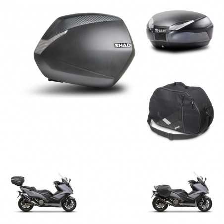 SHAD Baul trasero + maletas laterales bolsa interna herraje 3p montaje SH36 SH 36 SH48 DARK GREY PREMIUM KIT-272386