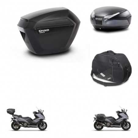 SHAD Baul trasero + maletas laterales bolsa interna herraje 3p montaje SH23 SH48 DARK GREY PREMIUM KIT-272387