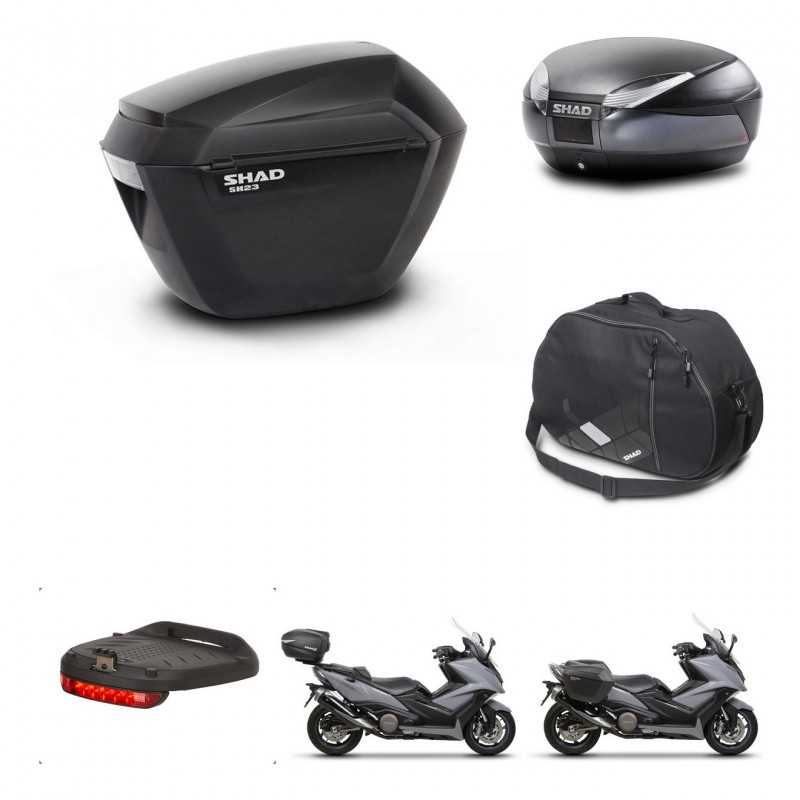SHAD Baul trasero + maletas laterales accesorios herraje 3p montaje SH23 SH48 DARK GREY PREMIUM KIT-272396