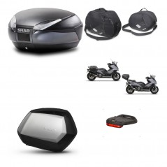 SHAD Maletas laterales + baul trasero accesorios herraje 3p montaje SH48 DARK GREY PREMIUM SC SH35 KIT-272400