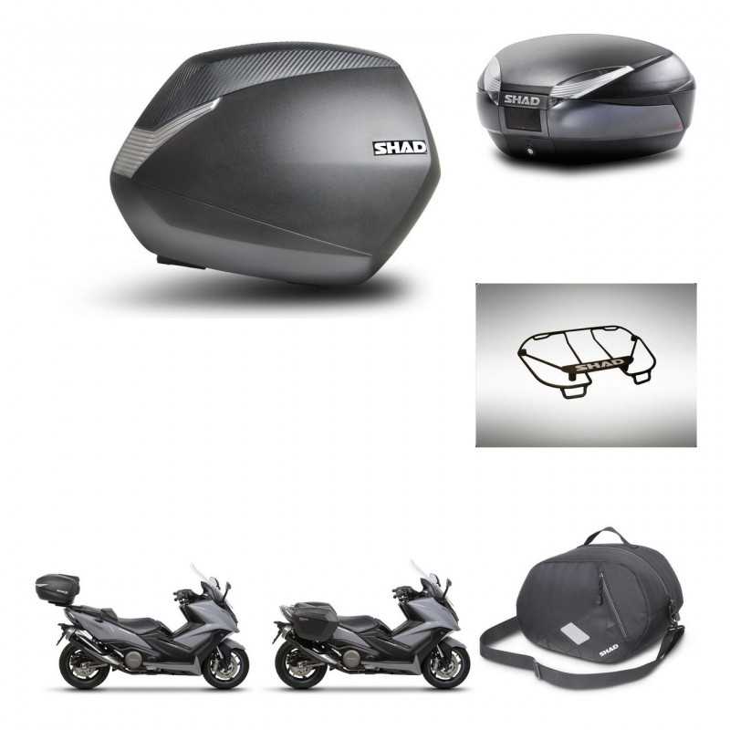 SHAD Baul trasero + maletas laterales accesorios herraje 3p montaje SH36 SH 36 SH48 DARK GREY PREMIUM KIT-272403