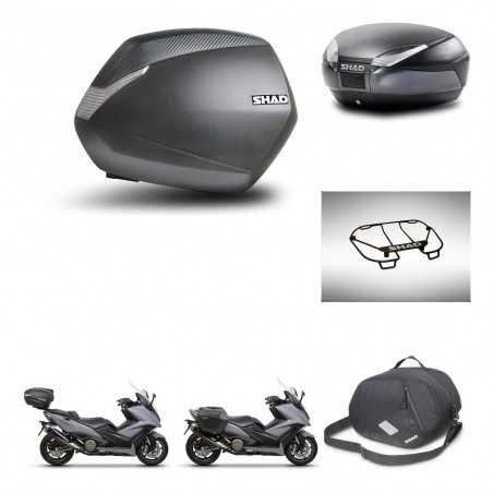 SHAD Baul trasero + maletas laterales accesorios herraje 3p montaje SH36 SH 36 SH48 DARK GREY PREMIUM KIT-272403