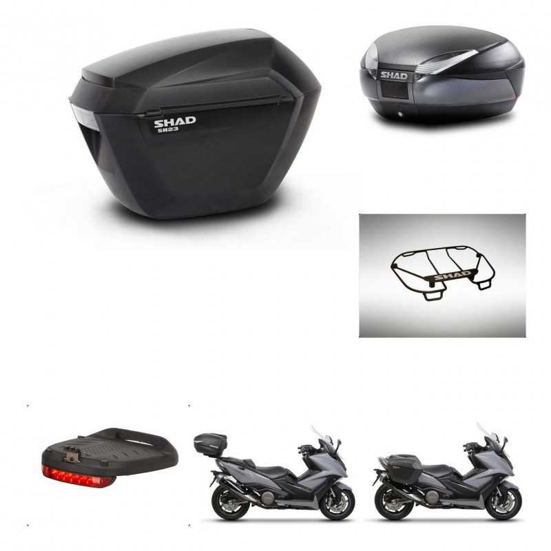SHAD Baul trasero + maletas laterales accesorios herraje 3p montaje SH23 SH48 DARK GREY PREMIUM KIT-272414