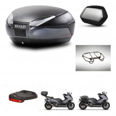 SHAD Maletas laterales + baul trasero accesorios herraje 3p montaje SH48 DARK GREY PREMIUM SC SH35 KIT-272419