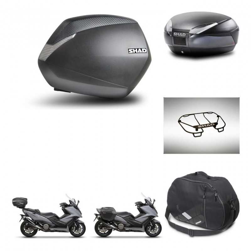 SHAD Baul trasero + maletas laterales accesorios herraje 3p montaje SH36 SH 36 SH48 DARK GREY PREMIUM KIT-272422