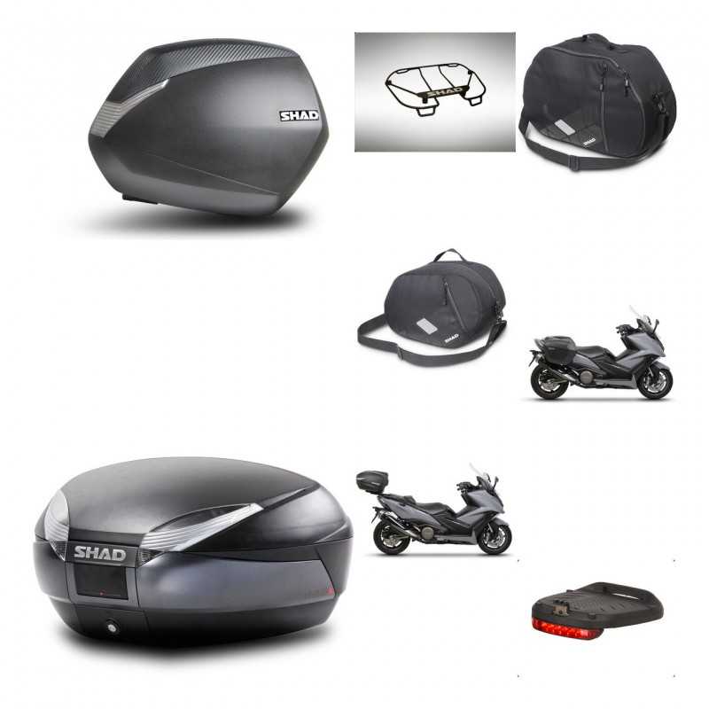SHAD Baul trasero + maletas laterales accesorios herraje 3p montaje SH36 SH 36 SH48 DARK GREY PREMIUM KIT-272430