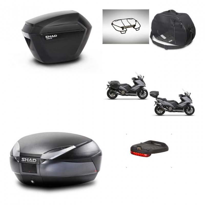 SHAD Rear trunk + side cases + accessories + 3p hardware + mounting hardware SH23 SH48 DARK GREY PREMIUM KIT-272432