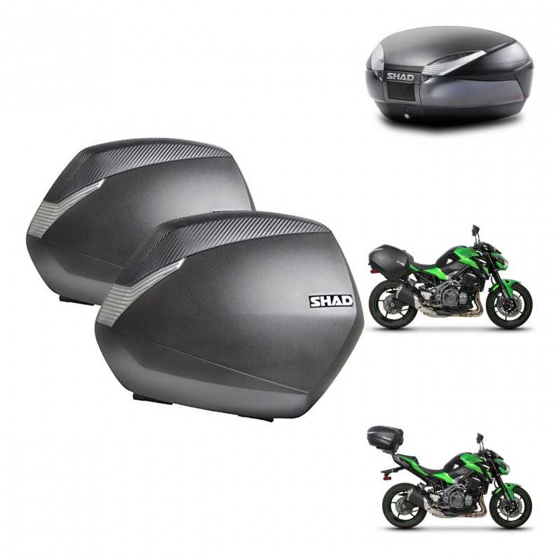 SHAD Baul trasero + maletas laterales herraje 3p montaje SH36 SH 36 SH48 DARK GREY PREMIUM KIT-272440