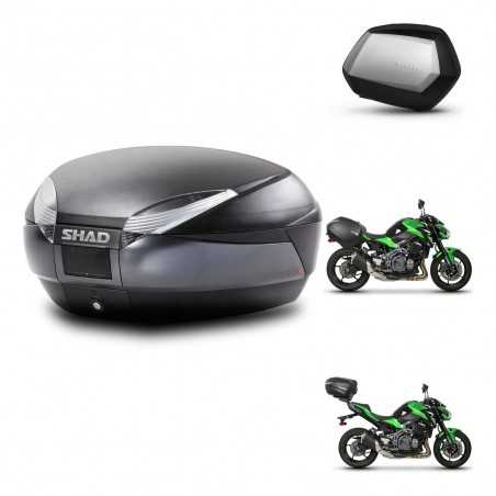 SHAD Maletas laterales + baul trasero herraje 3p montaje SH48 DARK GREY PREMIUM SC SH35 KIT-272446