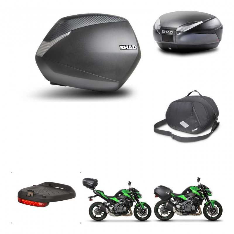 SHAD Baul trasero + maletas laterales accesorios herraje 3p montaje SH36 SH 36 SH48 DARK GREY PREMIUM KIT-272448