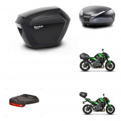 SHAD Baul trasero + maletas laterales herraje 3p montaje luz de freno SH23 SH48 DARK GREY PREMIUM KIT-272450