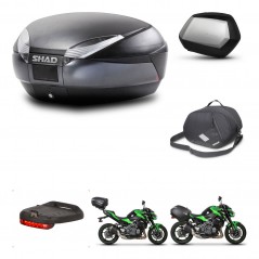SHAD Maletas laterales + baul trasero accesorios herraje 3p montaje SH48 DARK GREY PREMIUM SC SH35 KIT-272454