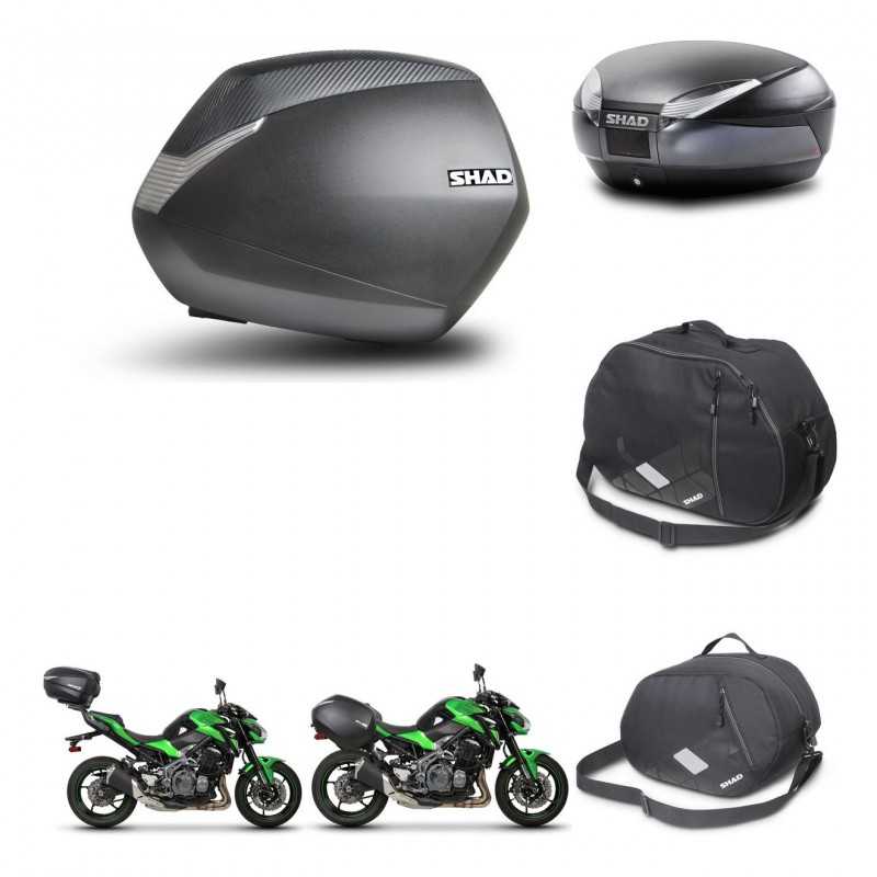 SHAD Baul trasero + maletas laterales accesorios herraje 3p montaje SH36 SH 36 SH48 DARK GREY PREMIUM KIT-272457