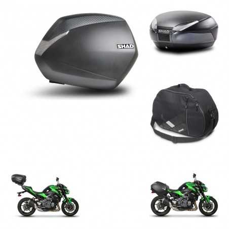 SHAD Baul trasero + maletas laterales bolsa interna herraje 3p montaje SH36 SH 36 SH48 DARK GREY PREMIUM KIT-272458