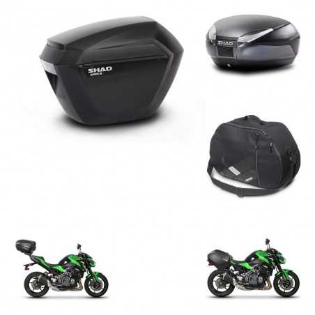 SHAD Baul trasero + maletas laterales bolsa interna herraje 3p montaje SH23 SH48 DARK GREY PREMIUM KIT-272459